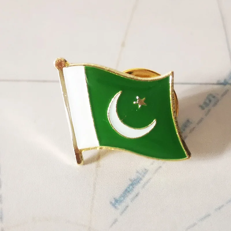 Pakistan National Flag Embroidery Patches Badge Shield And Square Shape Pin One Set On The Cloth Armband   Backpack  Decoration