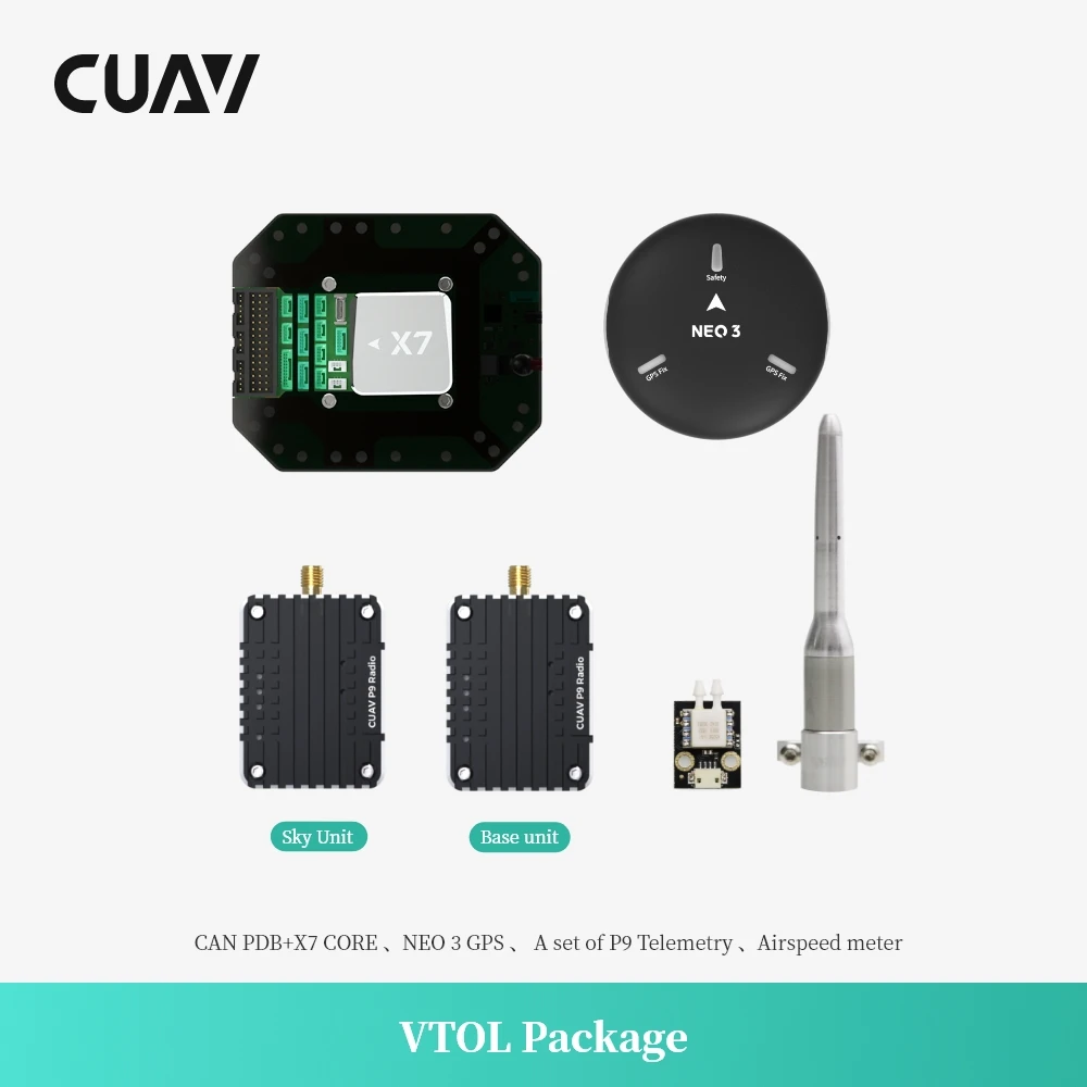 CUAV VTOL V5+ core carrier board package set with NEO 3 GPS and P9 telemetry For RC Quadcopter Helicopter Airplane VTOL Drone