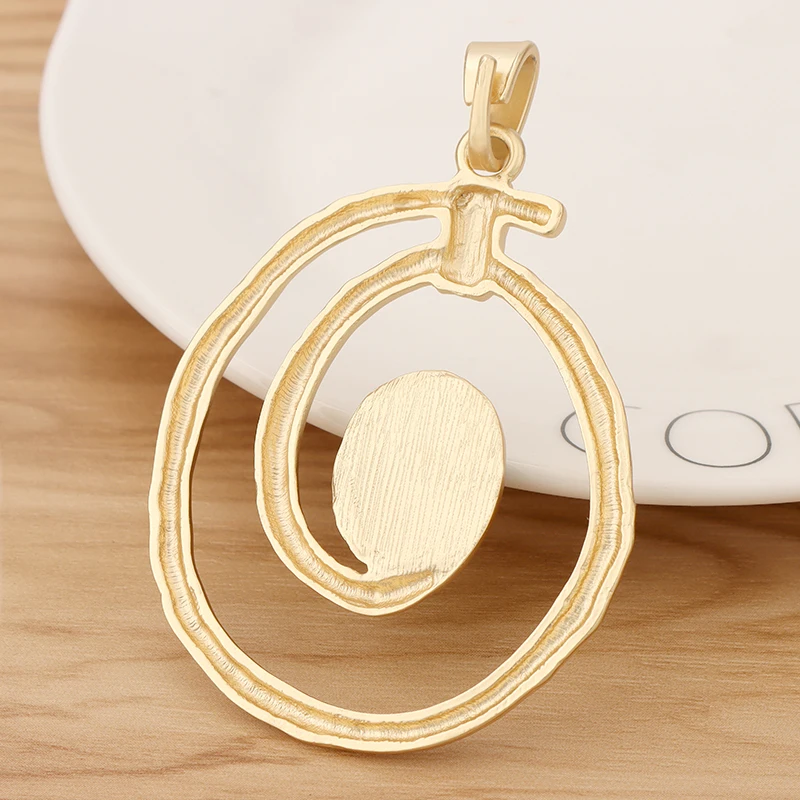 2 Pieces Fashion Large Spiral Swirl Vortex Matte Gold Color Charms Pendants for Necklace Jewellery Making Accessories