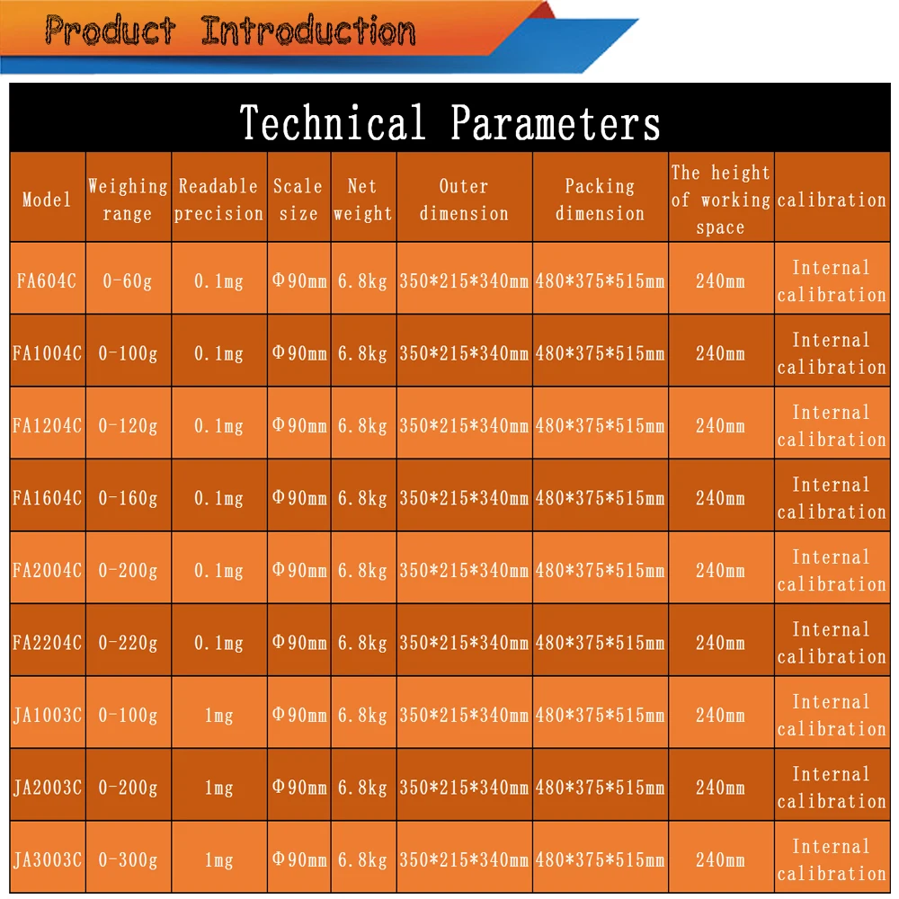 FA-2004C automatic internal calibration digital display electronic balance scale
