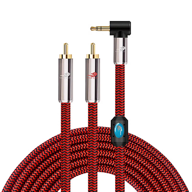 

Hifi Aux Jack 3.5mm to 2 RCA Male Audio Cable for Laptop Phone HDTV Speaker Amplifier Home Sound Y Splitter Shielded Cords