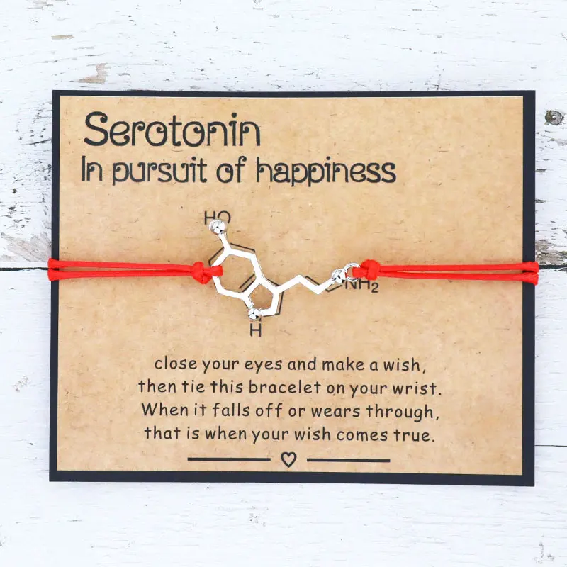 Serotonin Wünschen Armband 5-HT Hormon Moleküle DNA Armband Geistige Gesundheit Armband Krankenschwester Schmuck für Frauen Männer Freundschaft Geschenk