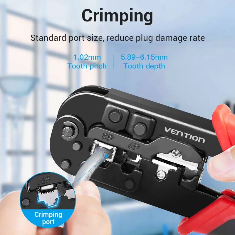 Vention RJ45 Crimping Tool RJ45 Network Cutting Tools 8P RJ45 Crimper Cutter Stripper Plier for Modular RJ12 RJ11 Crimp Crimper