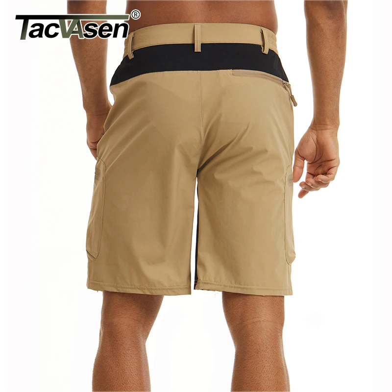 TACVASEN Men Summer Outdoor Shorts Quick Dry Knee Length Hiking Fishing Running Shorts Lightweight Multi-Pockets Workout Shorts