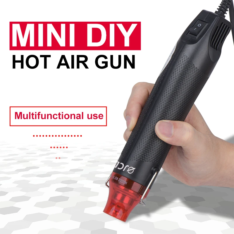 JCD DIY Mini Hot Air Gun 220V EU PLUG Multifunction Hairdryer With Metal Support 330W Heat gun Welding Repair Tools High Quality