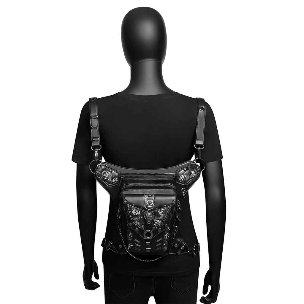 Gothic Steampunk Waist Bag Fanny Pack Satchel Leg Drop Bag Hip Holster Purse