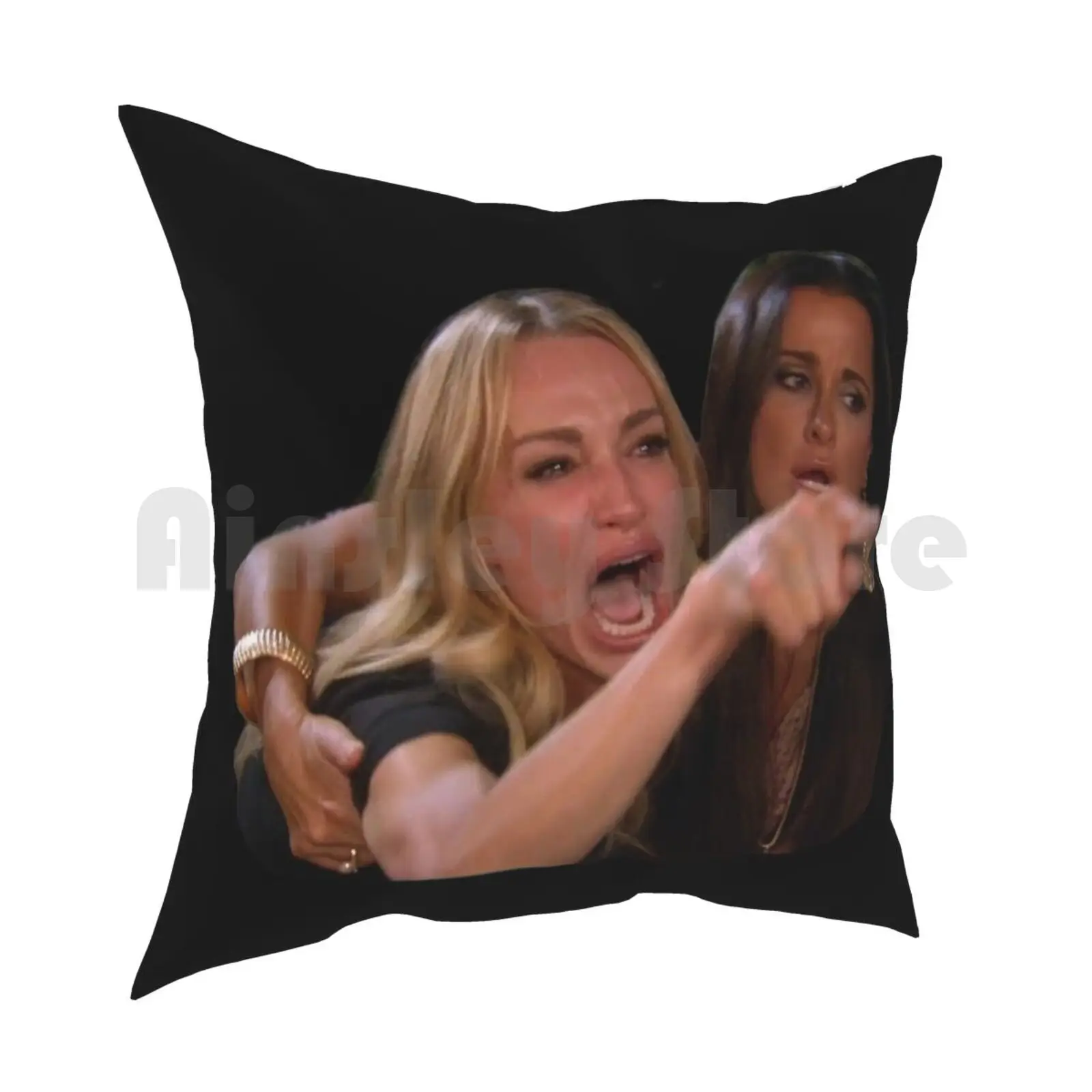 Woman Yelling At A Cat-Funny Memes Pillow Case Printed Home Soft Throw Pillow Woman Shouting Woman Yelling Smudge Cat