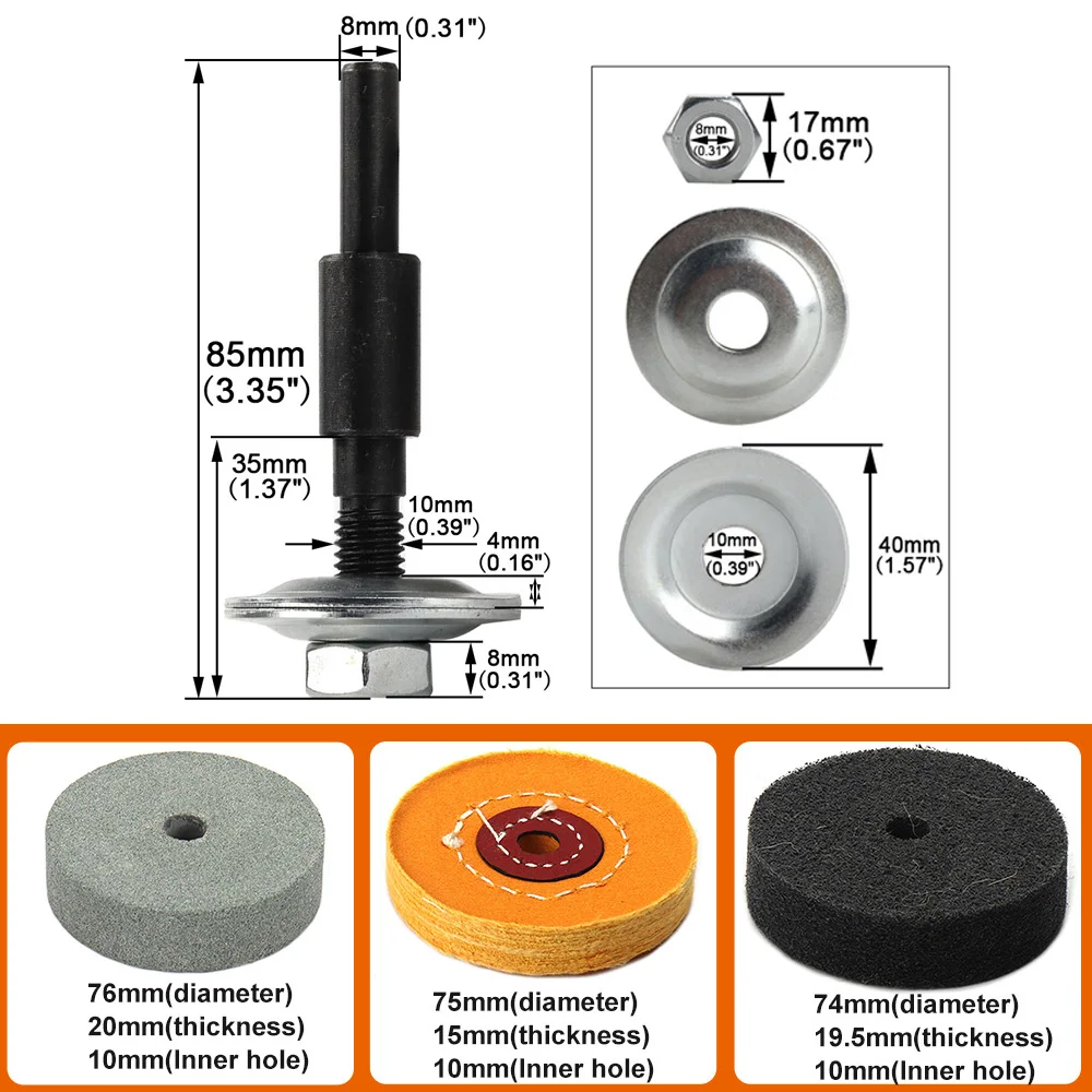 75mm 3" Grinding Wheel Polishing Pad Buffing Grinding Disc Emery Abrasive Disk For Metal Bench Grinder Rotary Tool Accessories