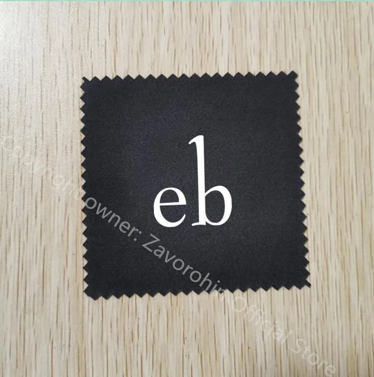 200pcs Customised Logo 8x8cm Black Jewelry Polishing Cleaning Cloth Printed With White Logo Individual Wrapped Ship Via Express