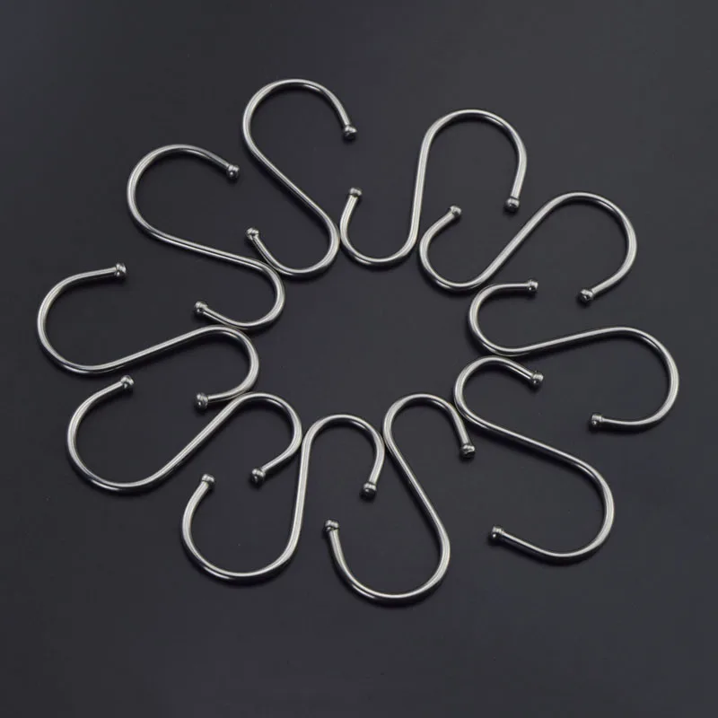 DHL Shipping ! Brand New 500PCS/LOT Stainless Steel Heavy Duty S Hooks Kitchen Bathroom Utensil Clothes Hanger Hanging