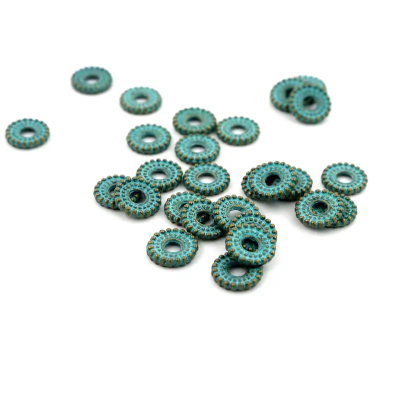 Tibetano Green Loose Spacer Metal Beads, Fazer Jóias, Pulseira DIY, Colar, Encontrar Acessórios, Atacado, Fornecimento, 100