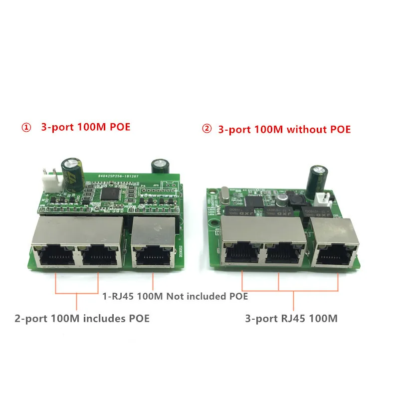 3-Port Gigabit Poeswitch Module Wordt Veel Gebruikt In Led Lijn 3 Port 10/100M Contact Poeport mini Schakelaar Module Pcba Moederbord