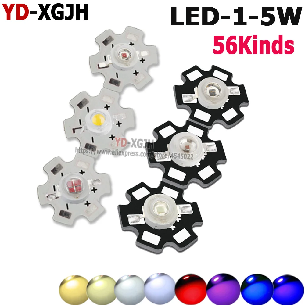 High Power LED Chip COB Warm Cool White Red Green Blue 660nm 440nm Light Beads For 1W 3W 5W 380-840NM Grow Aquarium Lamp