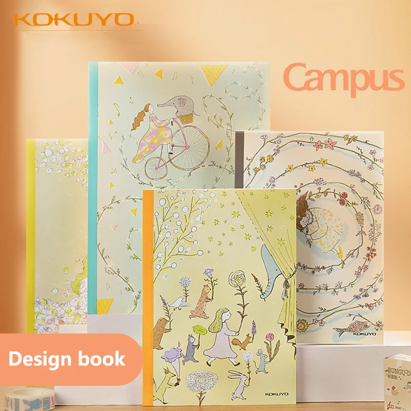 2021New Product Japan KOKUYO Design Notebook A5 Fresh Horizontal Line Notebook Cute Anime Cartoon B5 Notebook 4 Pcs/Set