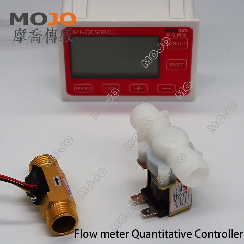 Instrumento de control cuantitativo de alta precisión QC801 mesa de pantalla digital un conjunto sensor de flujo Hall MJ-HZ21WI válvula solenoide PDJ23