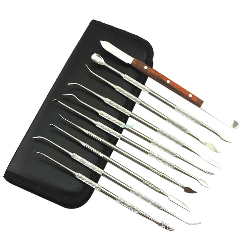 10pcs/set  Dental Instrument Dental Spatula Plaster Knife Practical Versatile Teeth Wax Carving Tool Set Teeth Whitening Kit