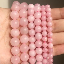 Natural Stone Beads Rose Quartzs Round Loose Beads For Jewelry Making 15inches Pick Size 4/6/8/10/12/14mm-F00084