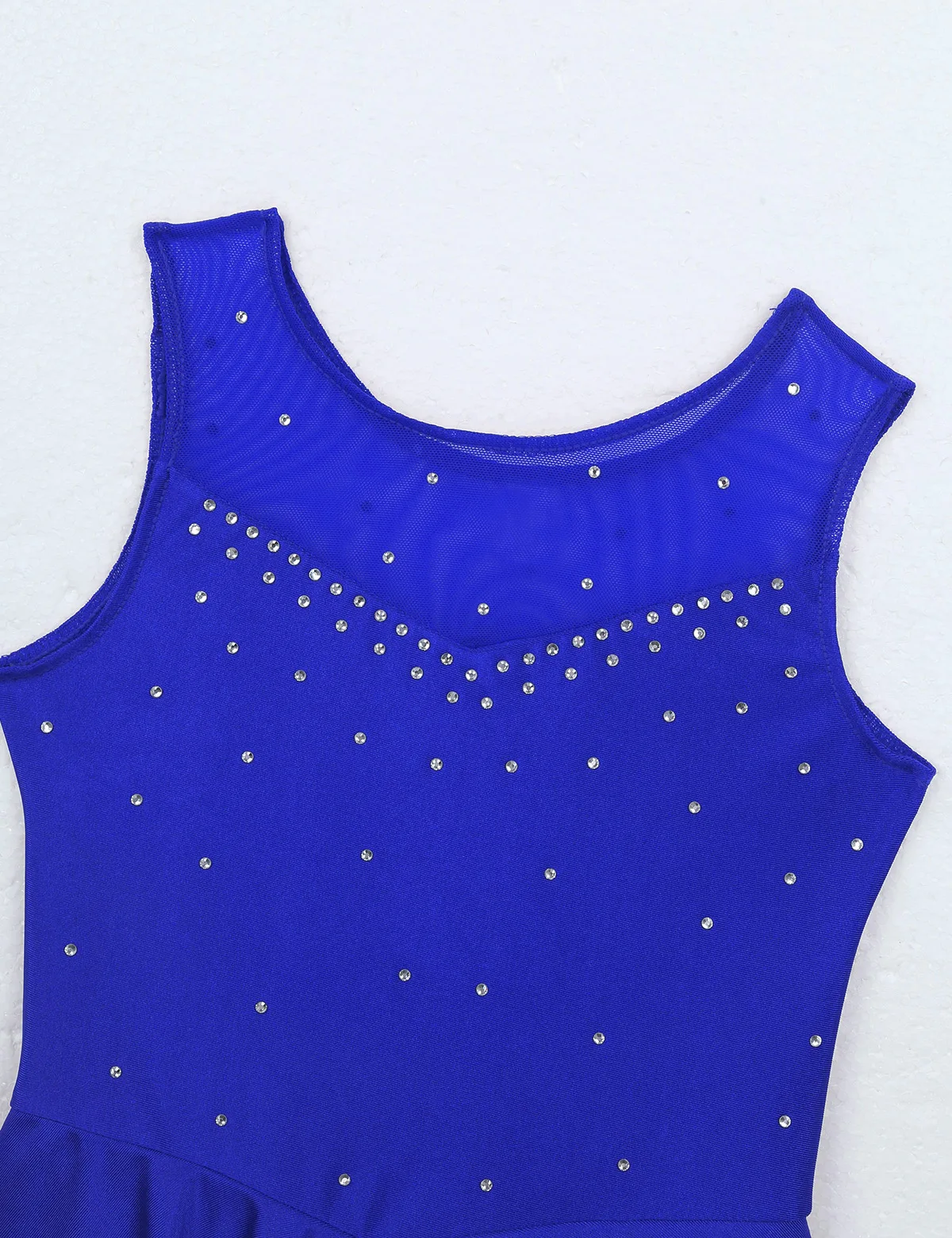 Kids Girls Ballet Dance Dress Sleeveless See-through Mesh Gymnastics Leotards Figure Skating Dress Stage Dancing Costume