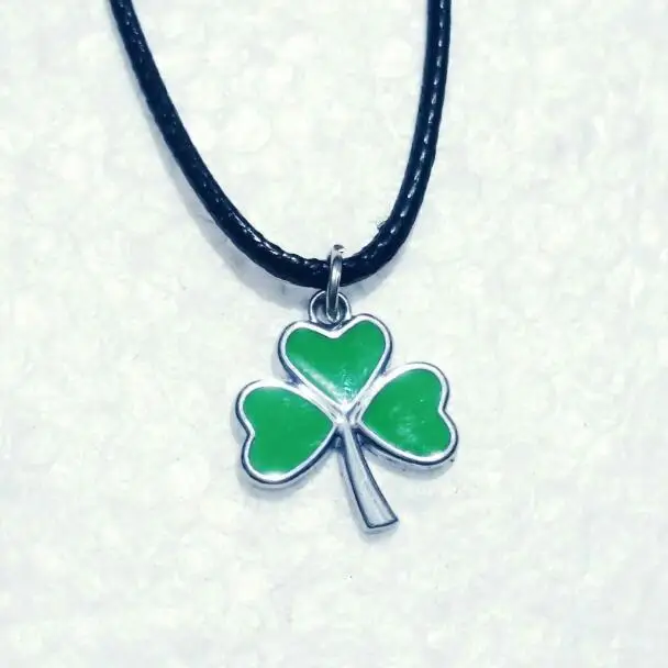 عيد القديس باتريك الأيرلندي مهرجان قطرة الصقيل الأخضر شامروك حلية قلادة الشرير تصميم ثنى أقراط موضة النساء مجوهرات #3