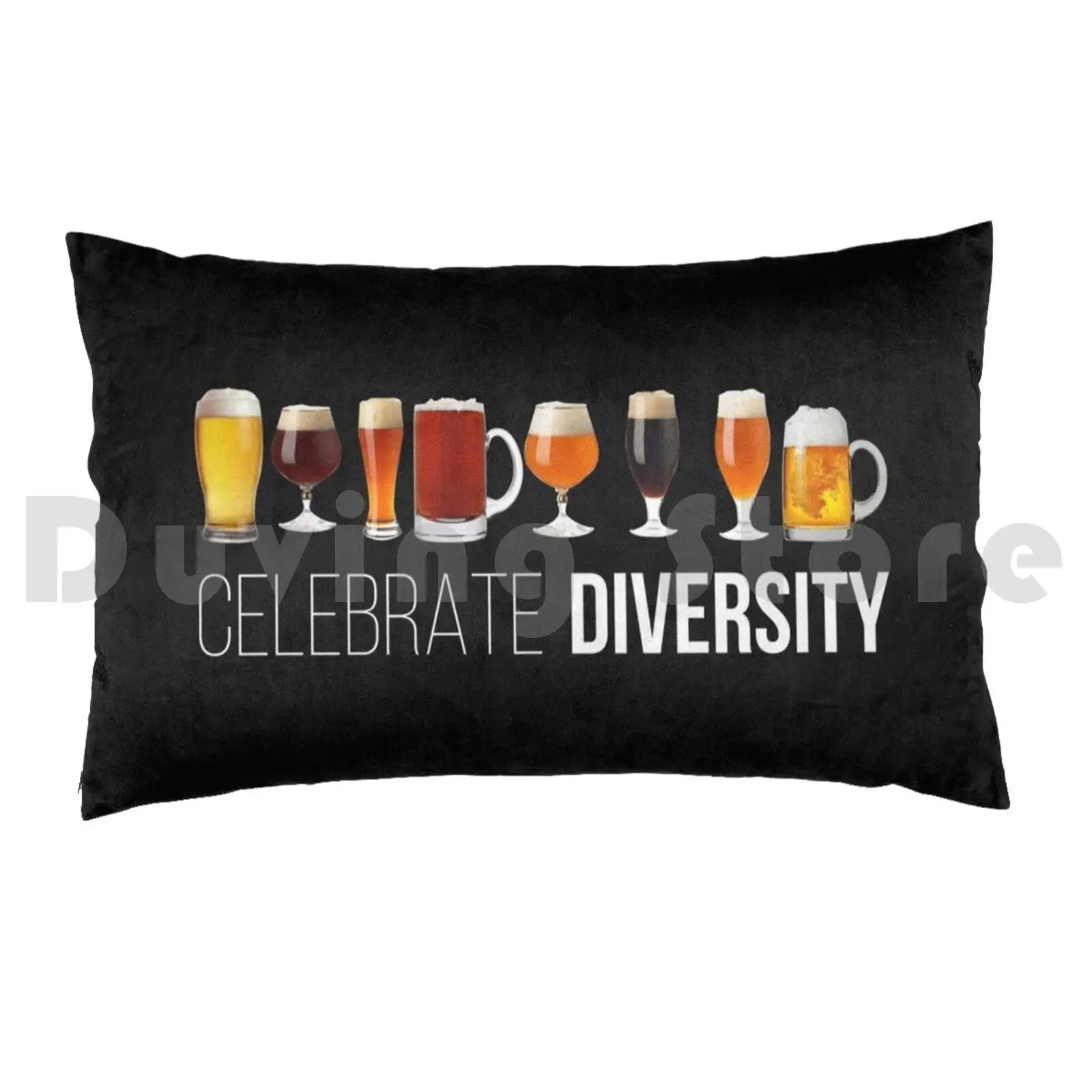 Celebrate Diversity Pillow Case Printed 35x50 Diversity Celebrate Drink University Party Beer Budweiser Brand Mark