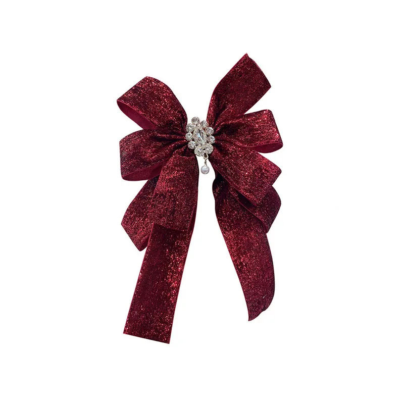 Big Bow Rhinestone Hair Grips Long Tail Girls Glitter Barrette Hair Clip Party Hair Accessories