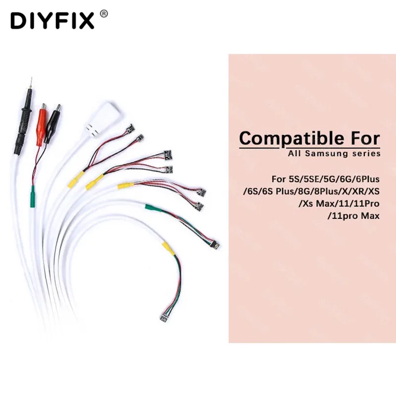 Diyfix W103A Mobiele Telefoon Voeding Test Reparatie Kabel Voor Iphone 5S-11Pro Max Samsung Serie Gewijd Dc Power Kabel