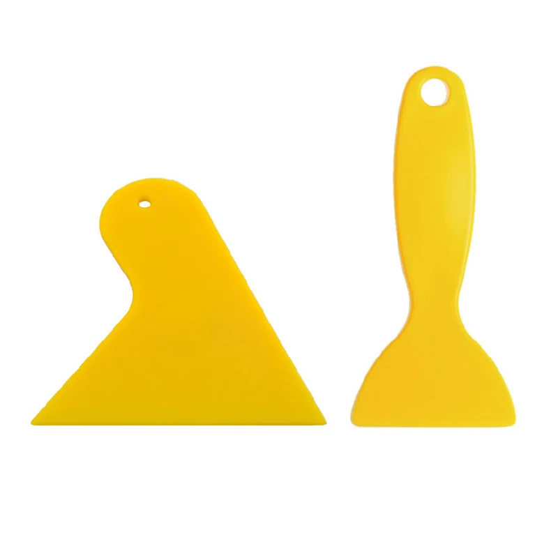 

2pcs/set Bubble Free Car Window Vinyl Film Tint Decal Sticker Scraper Squeegee Applicator Tool Kit Car Film Tools Yellow Scraper