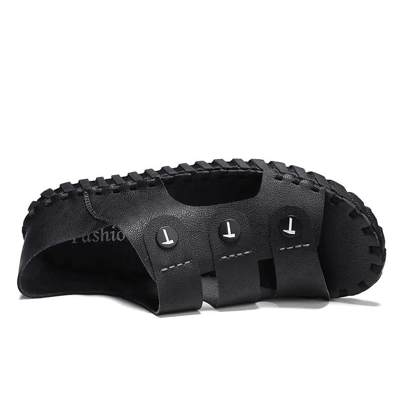 SHENCE Summer High Quality Handmade Sandals for Man Casual Beach Shoes Deodorant Soft Sole Comfortable Plus Size Men's Slippers