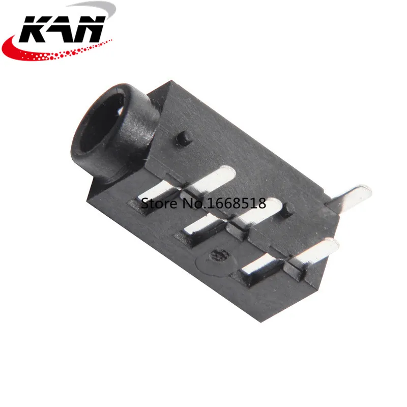 10PCS 3.5mm Female Audio Connector 4 Pin DIP Headphone Jack Socket PJ-320A  Audio Interface Audio Jack Black