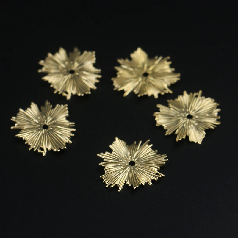 21.5 * 19.6mm Brass Double Hole Shaped Flower Pendant DIY handmade materials, used to make earring pendants