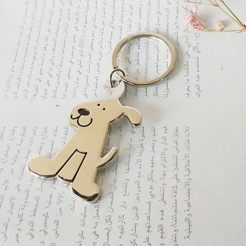 Metal Dog Keychain Key Ring fashion animal key Chain Dog Gift car key holder Pendant Women bag charms Key ring accessory