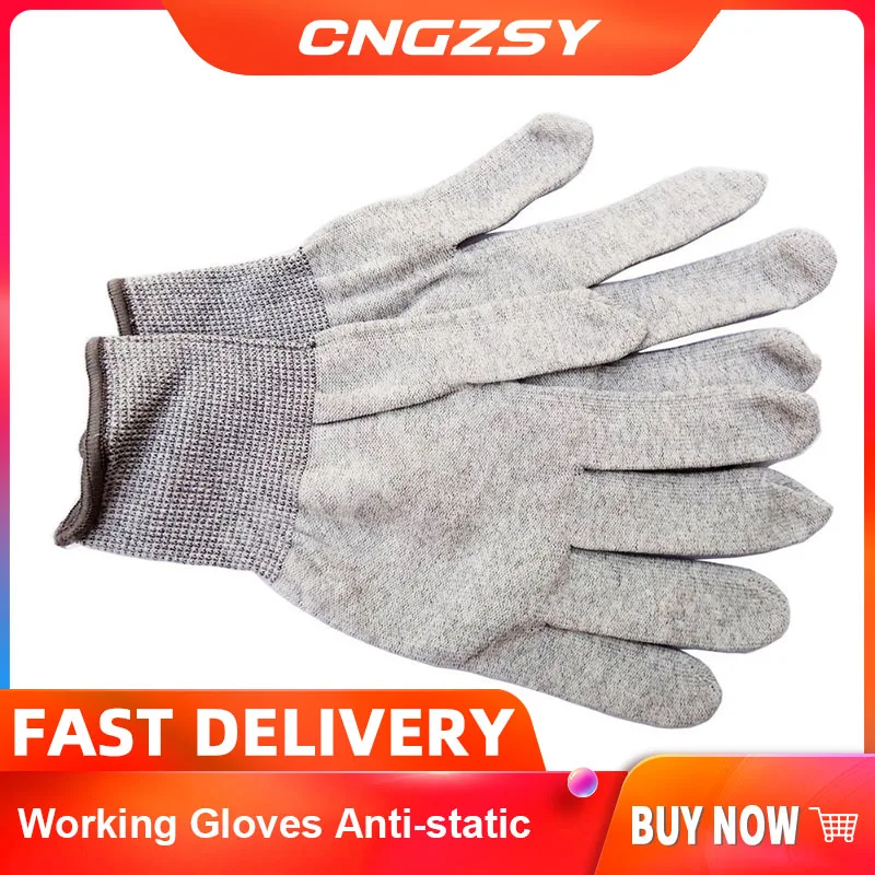 

CNGZSY Working Gloves Anti-static Wearable Eco-friendly Carbon Fiber Nylon Safety Install Glove Vinyl Wrapping Driver Gloves D08