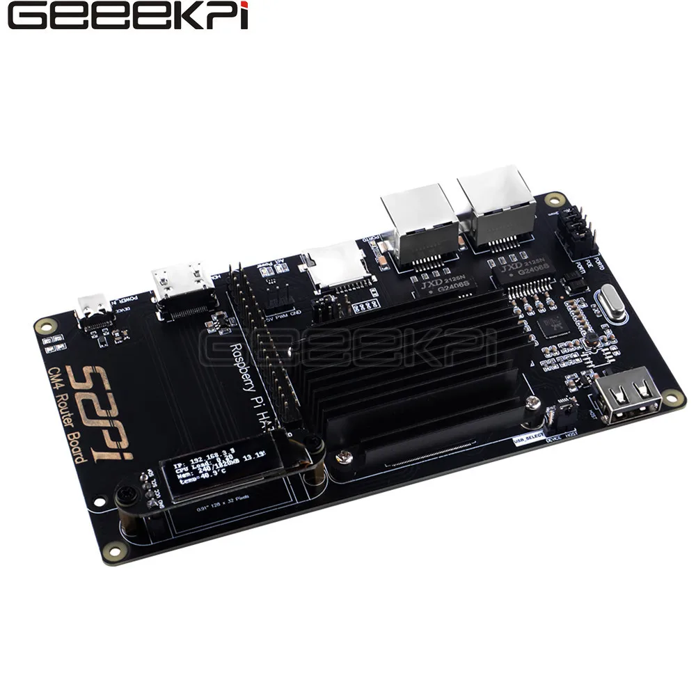 GeeekPi  Raspberry Pi Compute Module 4 CM4/CM5 Router Board Applicable For Pi Hats, Sensors,PoE Hat Board, Cooling Fan