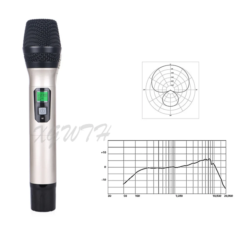 UHF Wireless Microphone System Professional Adjustable Four Channel Dynamic Super Cardioid Handheld Mic Karaoke Party Stage