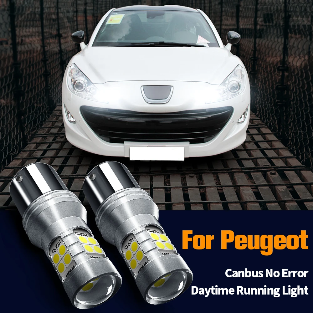 

2pcs LED Daytime Running Light DRL Bulb Lamp Canbus No Error P21/5W 1157 BAY15D For Peugeot 408 308 3008 RCZ