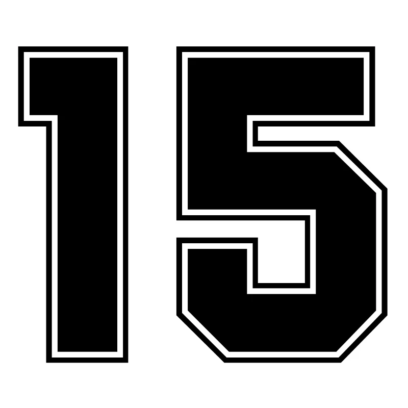 30057 # 다양한 크기 레이싱 번호 15 자동차 스티커, 방수 자동차 데칼 비닐 스티커 자동차 트럭 범퍼 후면 창 노트북