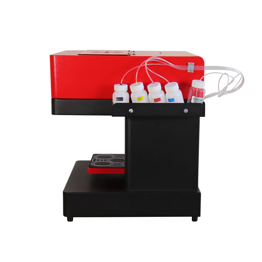 Coffee Printer 4-Cup Selfies Latte Printer Food Print Machine CISS Version With Free Edible Ink For Cappuccino Cake Macaron