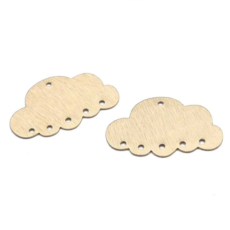 10pcs/lot Raw Brass Textured Cloud Charms Connector With 5 Holes For Diy Women Boho Tassel Earrings Necklace Making Accessories