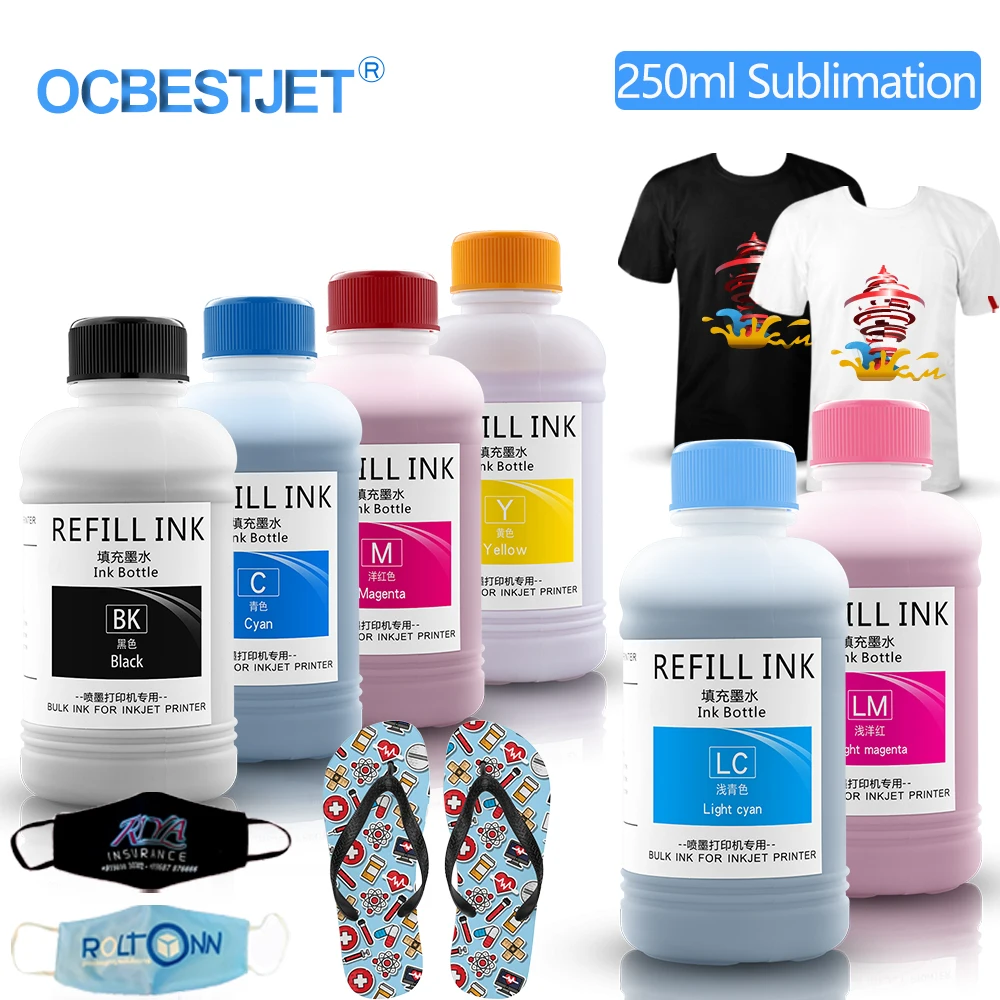 250ml/Bottle Refill Dye Sublimation Ink Heat Transfer Ink Heat Press Ink For Epson Printer Use For Mug Cup T-Shirt Mask