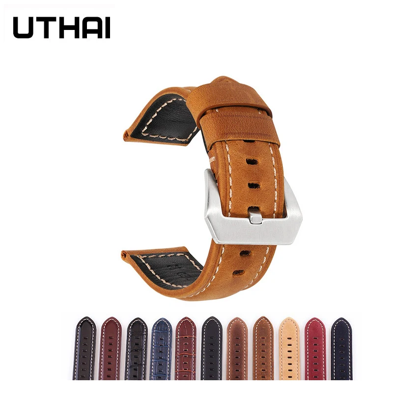 Leather watch strap 20-26mm Men\'s strap Substitute Panerai Watch Strap Watchband UTHAI Z70