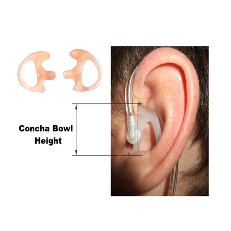 5 pairs Silicone Earbud Earplug for Kewnood, Two Way Radio, Acoustic Tube, Earpiece Headset