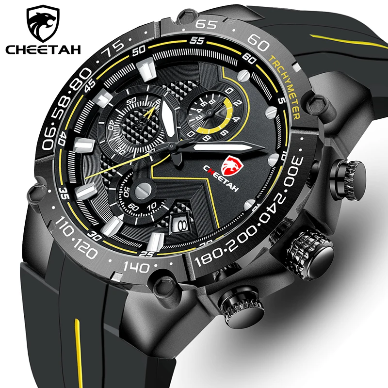 2020 New CHEETAH Men Watch Top Brand Luxury Fashion Chronograph Sports Waterproof Quartz Wristwatch Male Clock Relogio Masculino