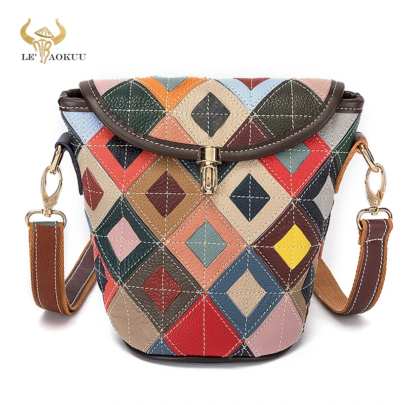 

Multi-Colorful Genuine Leather Luxury Brand Ladies Flower Small Purse Handbag Over The Shoulder bag Women Design Tote bag 1111