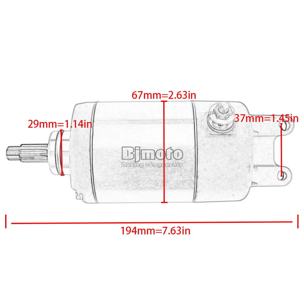 Anlasser für Honda TRX400FW Foreman 400, TRX250 FourTrax 250, TRX300 BigRed 300, TRX300 Sportrax 300X, ATC250, ATC250ES, Big Red. – Detail 14