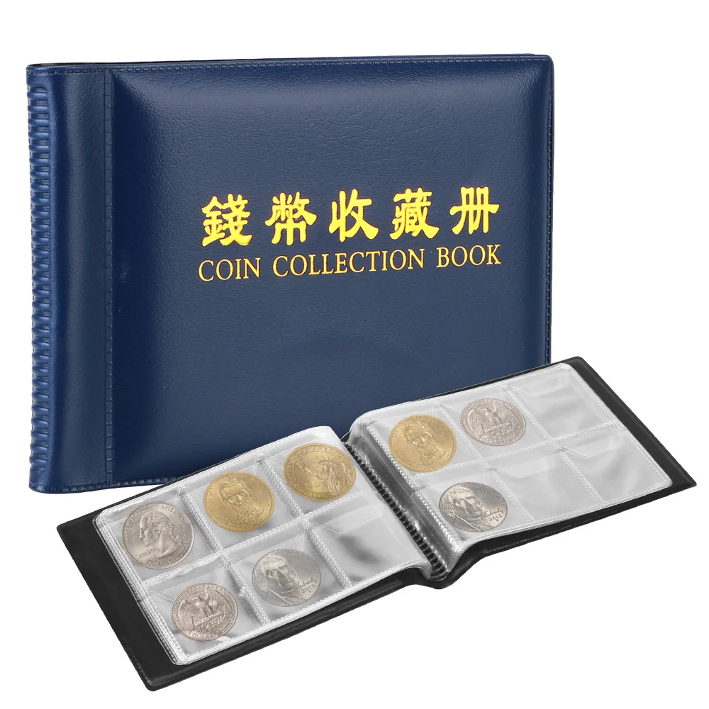 Coin Storage Bag Gifts Stamp Album Coin Collection Book For Commemorative Coin Badges Tokens Album 60 Pockets