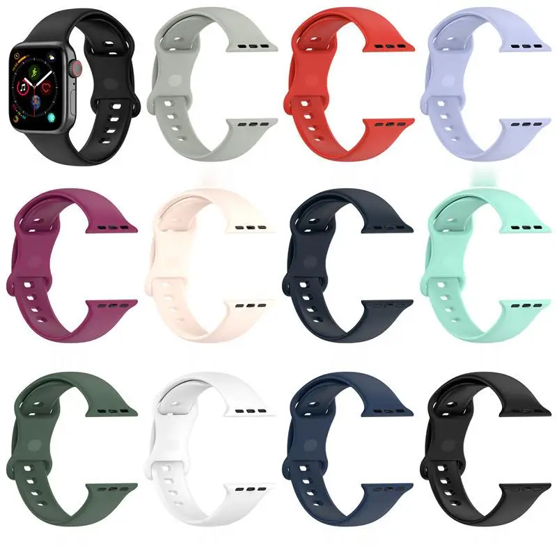 Silicone Strap For IWatch 7 6 5 SE 38 40 41 42 44 45mm Loop Strap For Iwo 13 Pro Smartwatch W46/W26 +/DT100 /W66/HW12 /T500/IWO7