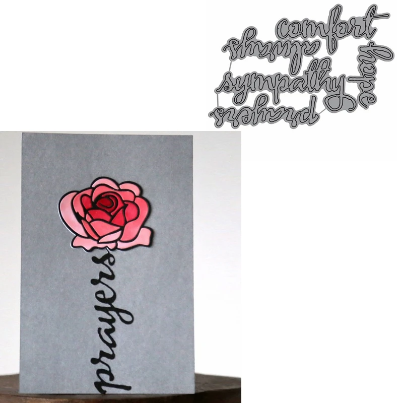 Prayers Hope Always Comfort Sympathy Words Die Cuts For Card Making Words dies scrapbooking metal cutting dies new 2019