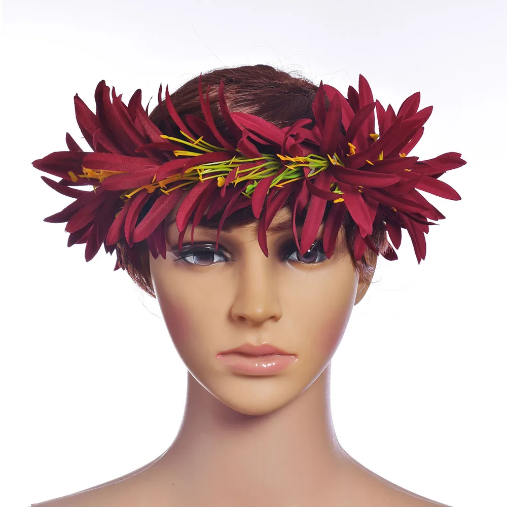 

Free Shipping HL0003B-5 50Pcs/lot 4Colors 50Cm Artificial Velvet Spider Lily Headband Tropical Hawaii Floral Headwear Wholesale