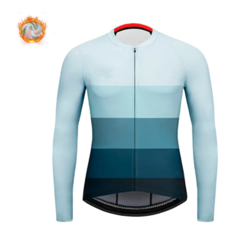 Long Sleeve Cycling Jerseys  2021 Hot Selling Winter Bike Tops For Men Thermal Fleece Bicycle Shirts Pro Team Racing Clothing