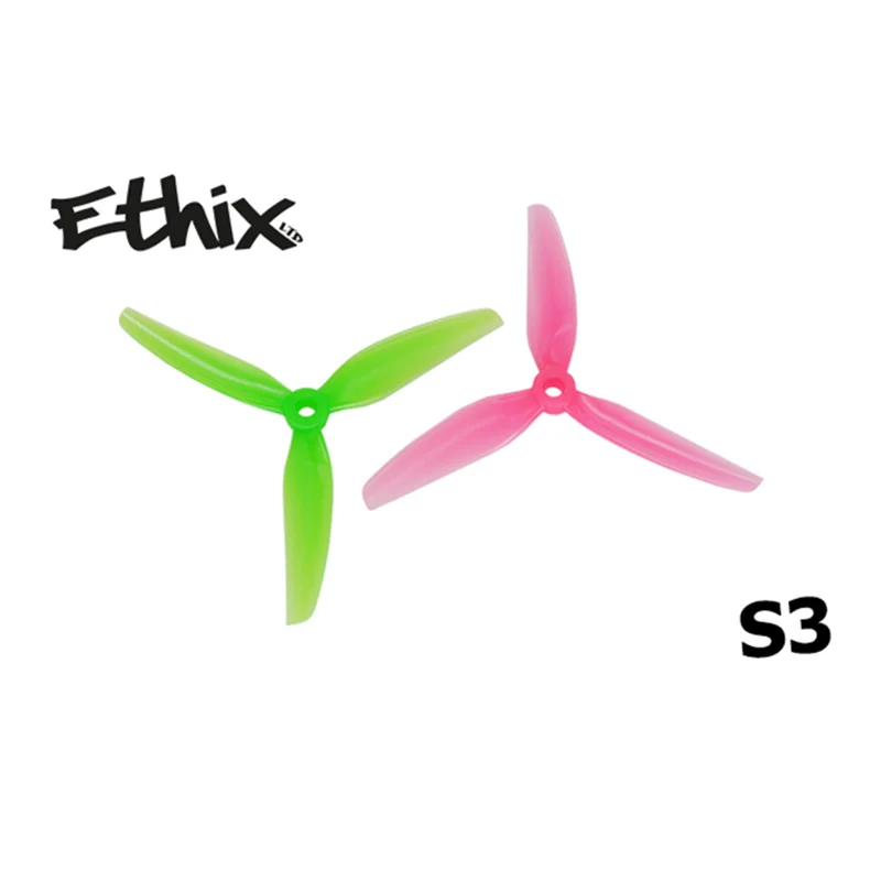 2Pairs HQPROP Ethix S3 5031 5X3.1X3 3-Blade PC Propeller Pink+Green Watermelon for RC FPV Racing Freestyle Drones DIY Parts